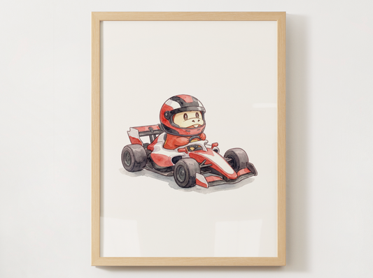 Fuecoco Race Car Wall Art, Printable Poster, Formula Style Racing Theme, Kids Room Decor, Digital Download