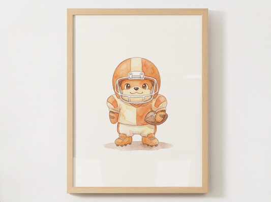 Growlithe Football Wall Art, Cute Game Day Nursery Poster, Kids Room Decor, Printable Digital Download
