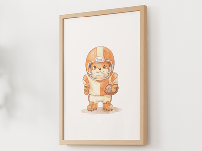 Growlithe Football Wall Art, Cute Game Day Nursery Poster, Kids Room Decor, Printable Digital Download