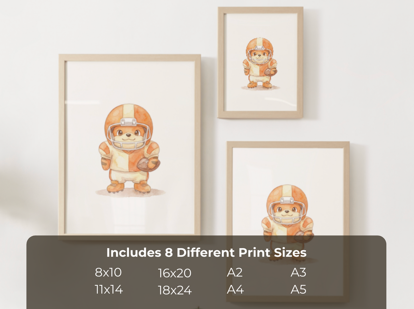 Growlithe Football Wall Art, Cute Game Day Nursery Poster, Kids Room Decor, Printable Digital Download