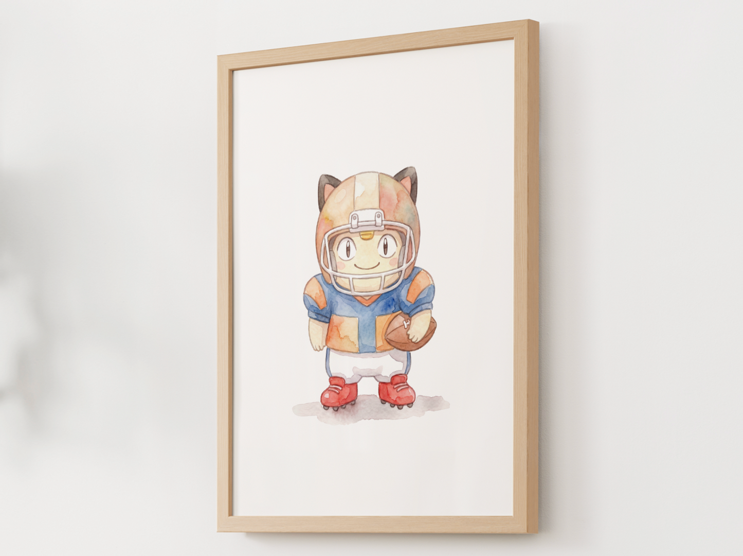 Meowth Football Wall Art, Cute Game Day Nursery Poster, Kids Room Decor, Printable Digital Download