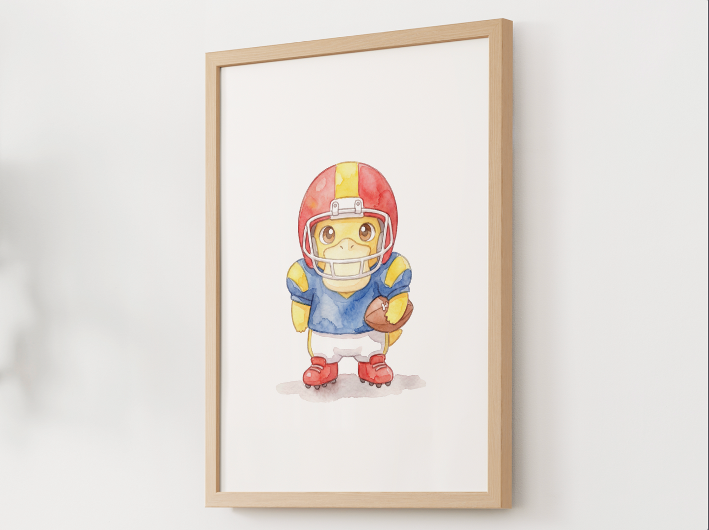 Psyduck Football Wall Art, Cute Game Day Nursery Poster, Kids Room Decor, Printable Digital Download