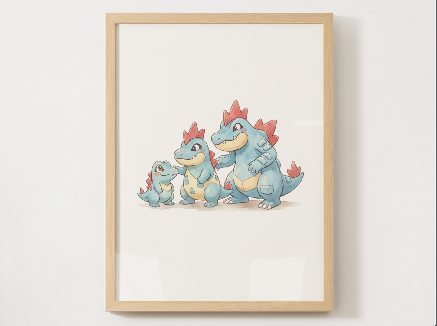 Gen 2 Evolution Line Wall Art Bundle, 3 Printable Posters, Johto Pokemon Nursery Decor, Digital Download