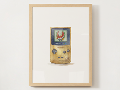 Sleeping Gold Game Boy Nursery Wall Art, Printable Poster, Retro Gaming Inspired, Instant Download