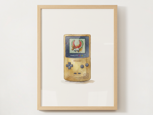 Sleeping Gold Game Boy Nursery Wall Art, Printable Poster, Retro Gaming Inspired, Instant Download