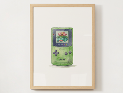 Sleeping Green Game Boy Nursery Wall Art, Printable Poster, Retro Gaming Inspired, Instant Download