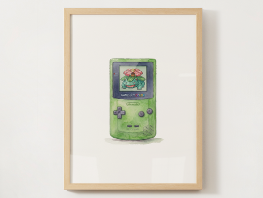 Sleeping Green Game Boy Nursery Wall Art, Printable Poster, Retro Gaming Inspired, Instant Download