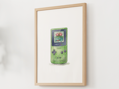 Sleeping Green Game Boy Nursery Wall Art, Printable Poster, Retro Gaming Inspired, Instant Download
