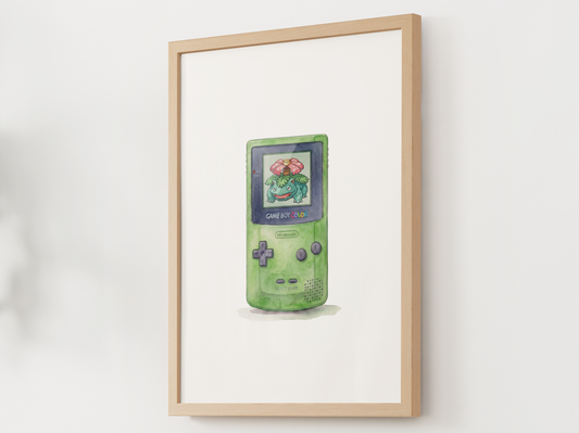 Sleeping Green Game Boy Nursery Wall Art, Printable Poster, Retro Gaming Inspired, Instant Download