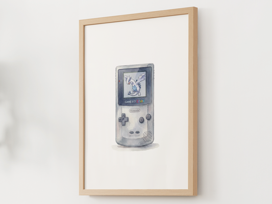 Sleeping Silver Game Boy Nursery Wall Art, Printable Poster, Retro Gaming Inspired, Instant Download
