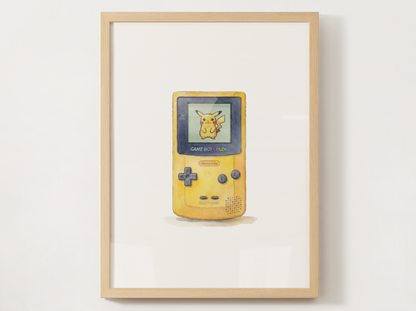 Sleeping Yellow Game Boy Nursery Wall Art, Printable Poster, Retro Gaming Inspired, Instant Download