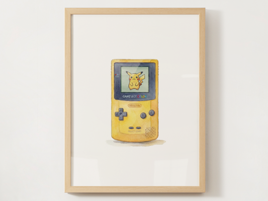 Sleeping Yellow Game Boy Nursery Wall Art, Printable Poster, Retro Gaming Inspired, Instant Download