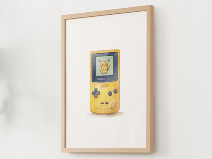 Sleeping Yellow Game Boy Nursery Wall Art, Printable Poster, Retro Gaming Inspired, Instant Download