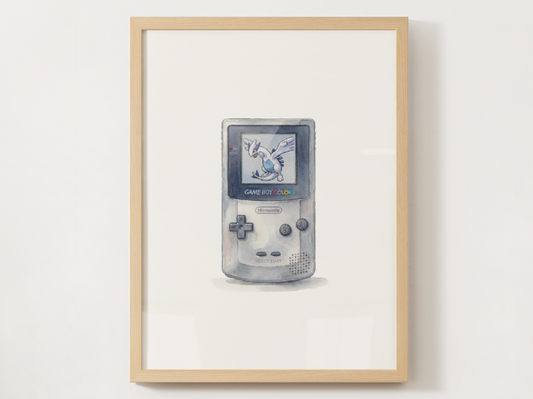Sleeping Silver Game Boy Nursery Wall Art, Printable Poster, Retro Gaming Inspired, Instant Download