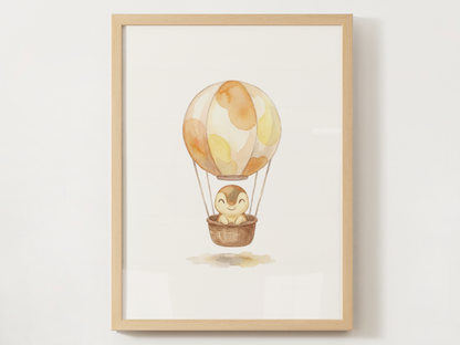 Cyndaquil Hot Air Balloon Wall Art, Dreamy Adventure Nursery Poster, Kids Room Decor, Printable Digital Download