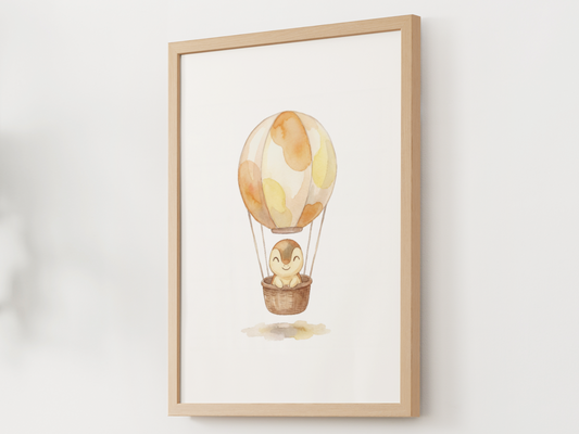 Cyndaquil Hot Air Balloon Wall Art, Dreamy Adventure Nursery Poster, Kids Room Decor, Printable Digital Download