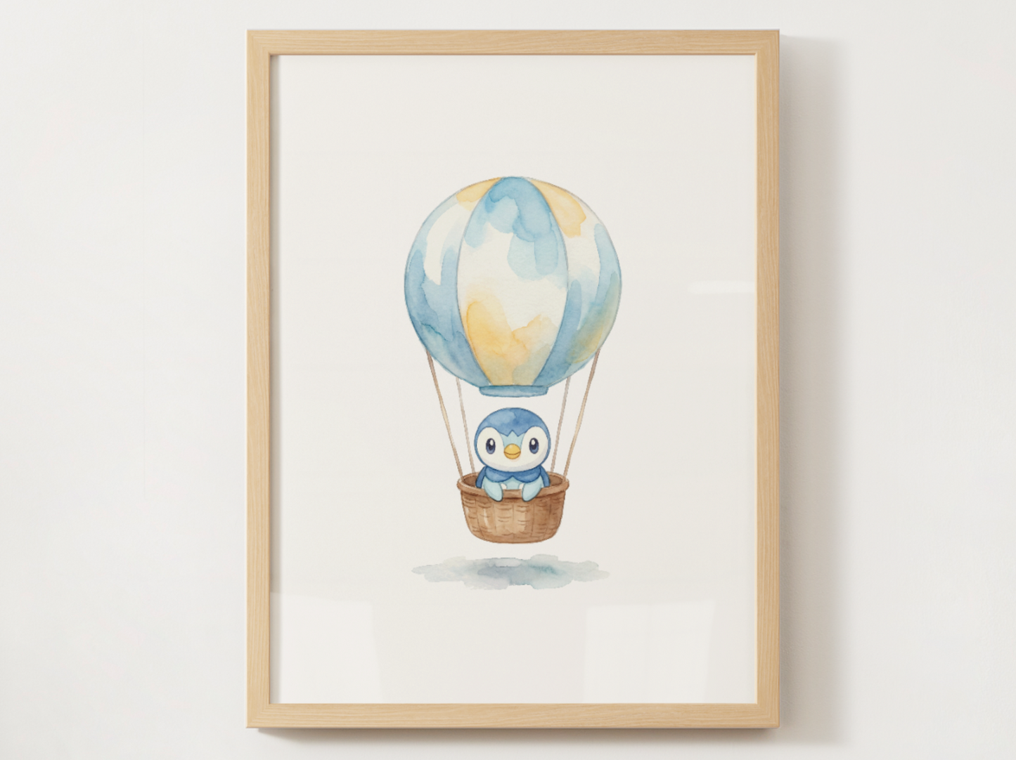 Gen 4 Starters Hot Air Balloon Wall Art, 3 Printable Posters, Turtwig Chimchar Piplup, Digital Download