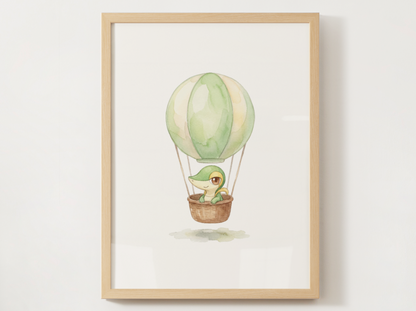 Gen 5 Starters Hot Air Balloon Wall Art, 3 Printable Posters, Snivy Tepig Oshawott, Digital Download