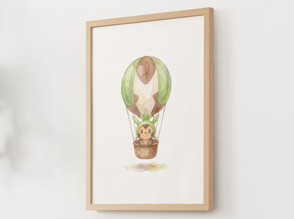 Chespin Hot Air Balloon Wall Art, Dreamy Adventure Nursery Poster, Kids Room Decor, Printable Digital Download