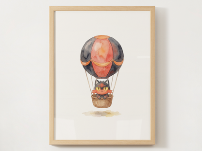 Gen 7 Starters Hot Air Balloon Wall Art, 3 Printable Posters, Rowlet Litten Popplio, Digital Download