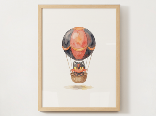 Gen 7 Starters Hot Air Balloon Wall Art, 3 Printable Posters, Rowlet Litten Popplio, Digital Download