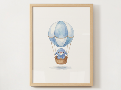 Gen 7 Starters Hot Air Balloon Wall Art, 3 Printable Posters, Rowlet Litten Popplio, Digital Download