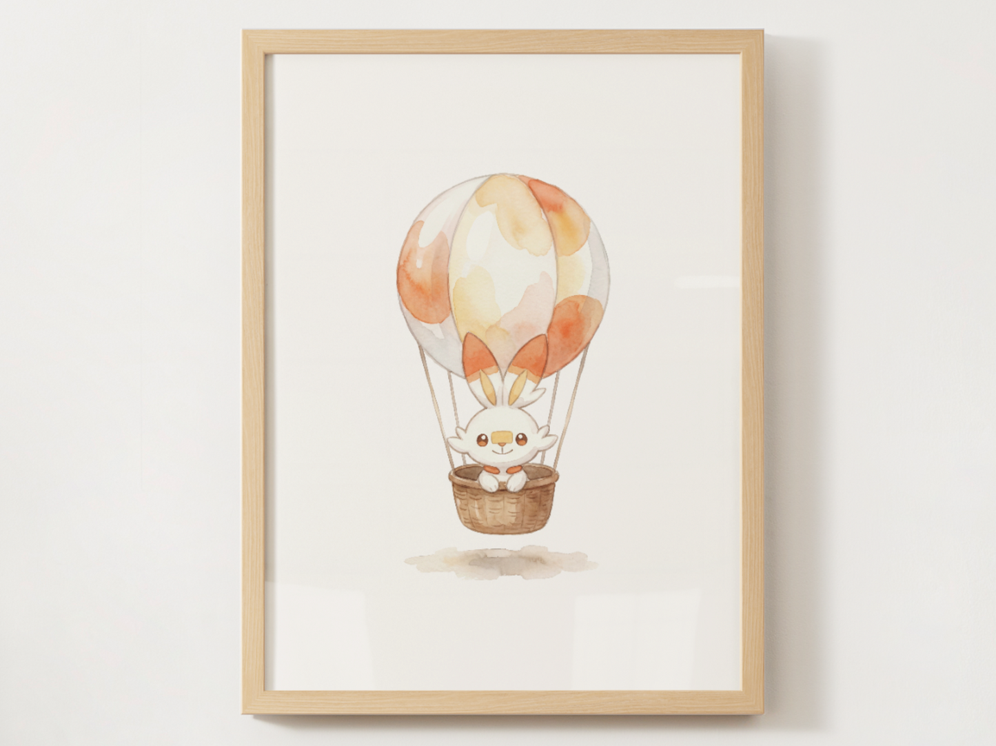 Gen 8 Starters Hot Air Balloon Wall Art, 3 Printable Posters, Grookey Scorbunny Sobble, Digital Download