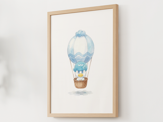 Quaxly Hot Air Balloon Wall Art, Dreamy Adventure Nursery Poster, Kids Room Decor, Printable Digital Download