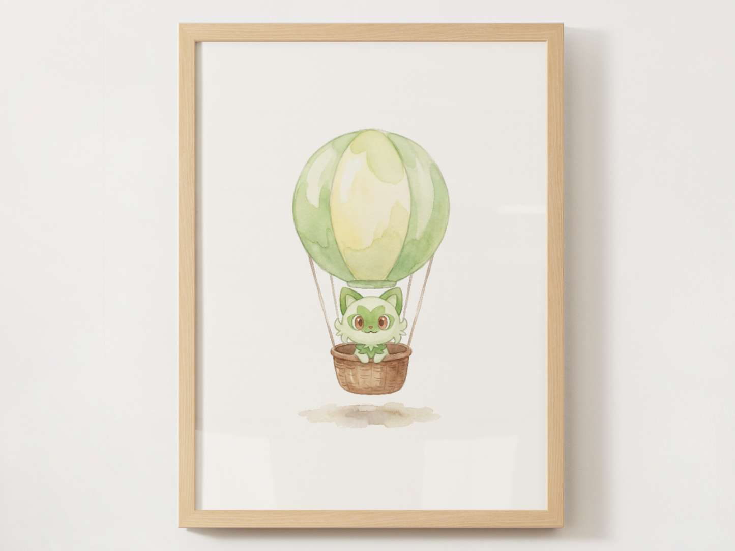 Gen 9 Starters Hot Air Balloon Wall Art, 3 Printable Posters, Sprigatito Fuecoco Quaxly, Digital Download