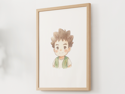 Brock Kanto Trainer Wall Art Printable, Gen 1 Pokémon Poster, Kids Room Decor, Digital Download