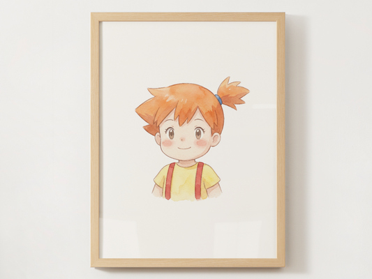 Misty Kanto Trainer Wall Art Printable, Gen 1 Pokémon Poster, Kids Room Decor, Digital Download