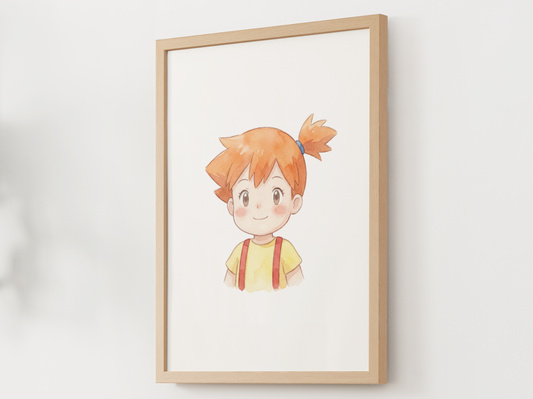 Misty Kanto Trainer Wall Art Printable, Gen 1 Pokémon Poster, Kids Room Decor, Digital Download