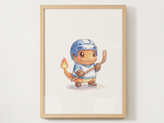 Pokemon Gen 1 Hockey Wall Art Bundle, 9 Printable Posters, Kanto Favorites, Kids Room Decor, Digital Download