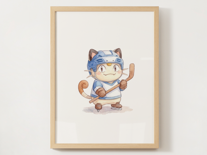 Pokemon Gen 1 Hockey Wall Art Bundle, 9 Printable Posters, Kanto Favorites, Kids Room Decor, Digital Download