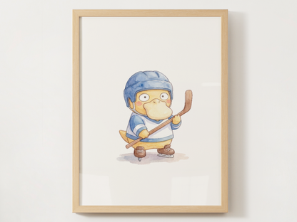 Pokemon Gen 1 Hockey Wall Art Bundle, 9 Printable Posters, Kanto Favorites, Kids Room Decor, Digital Download