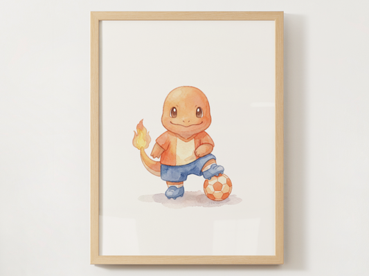 Pokemon Gen 1 Soccer Wall Art Bundle, 9 Printable Posters, Kanto Favorites, Kids Room Decor, Digital Download