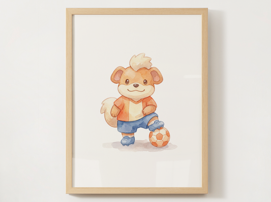 Growlithe Soccer Wall Art, Cute Match Day Nursery Poster, Kids Room Decor, Printable Digital Download