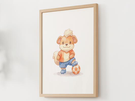 Growlithe Soccer Wall Art, Cute Match Day Nursery Poster, Kids Room Decor, Printable Digital Download