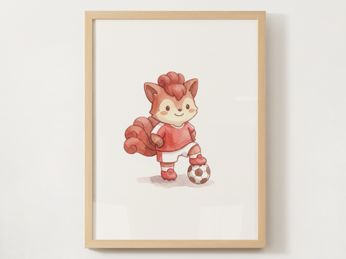 Vulpix Soccer Wall Art, Cute Match Day Nursery Poster, Kids Room Decor, Printable Digital Download