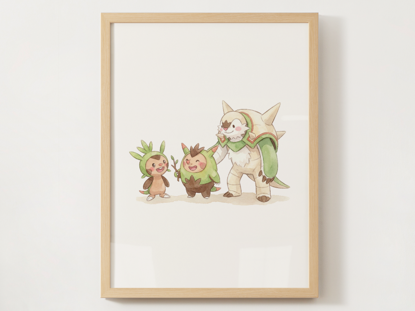 Chespin Evolution Line Wall Art Printable, Quilladin Chesnaught Poster, Pokémon Nursery Decor, Digital Download