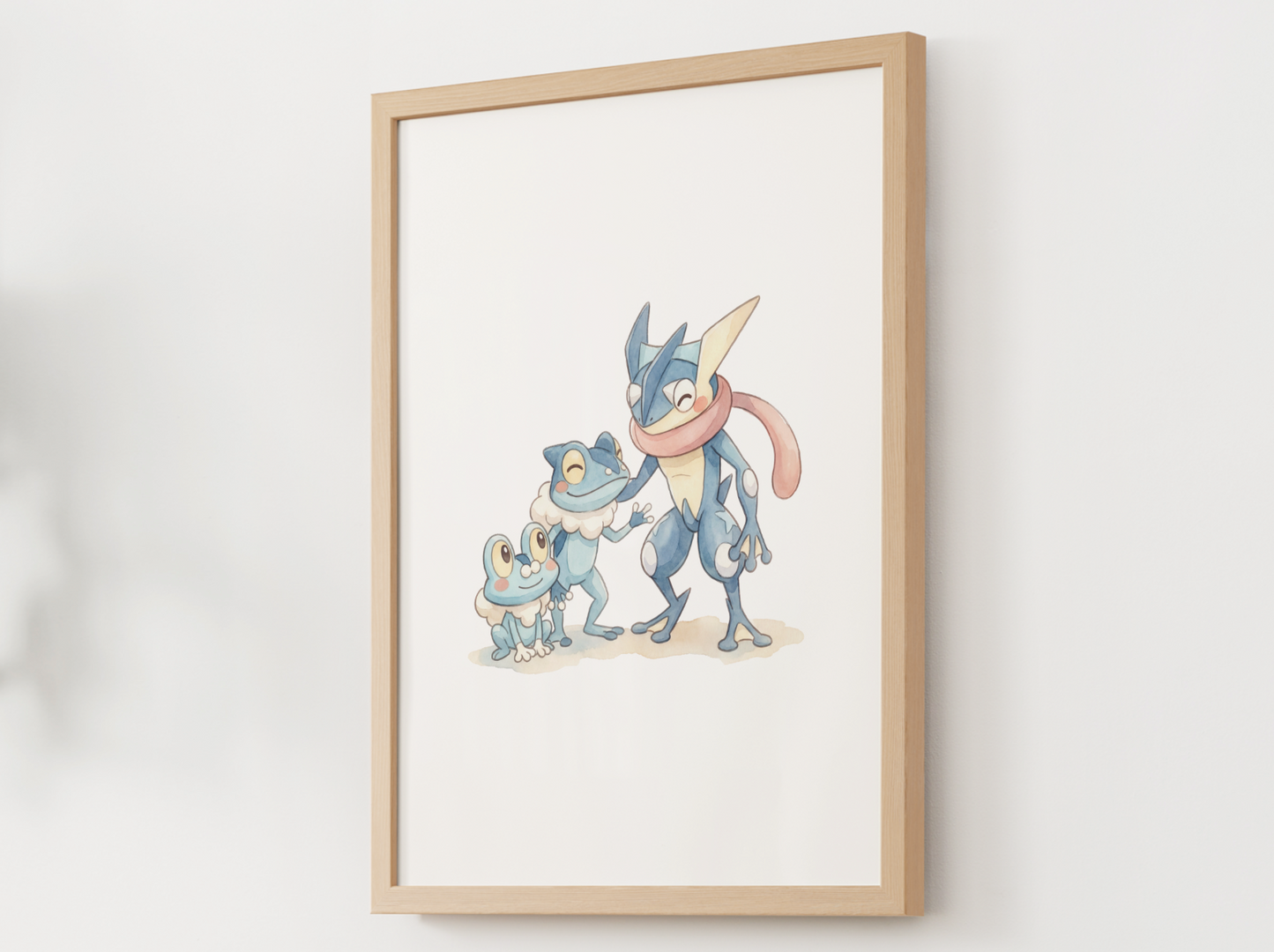 Froakie Evolution Line Wall Art Printable, Frogadier Greninja Poster, Pokémon Nursery Decor, Digital Download
