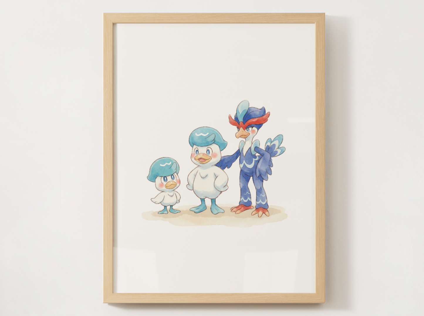 Gen 9 Evolution Line Wall Art Bundle, 3 Printable Posters, Paldea Pokemon Nursery Decor, Digital Download