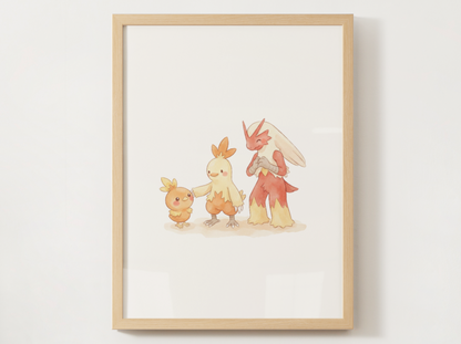 Gen 3 Evolution Line Wall Art Bundle, 3 Printable Posters, Hoenn Pokemon Nursery Decor, Digital Download