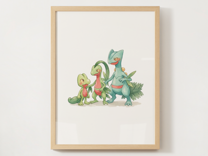 Gen 3 Evolution Line Wall Art Bundle, 3 Printable Posters, Hoenn Pokemon Nursery Decor, Digital Download