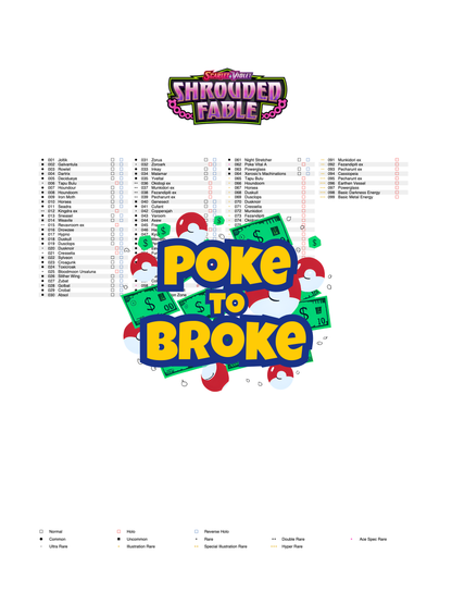 Scarlet & Violet: Shrouded Fable Printable Master and Complete Set Binder Placeholders + Checklist (Digital Download)