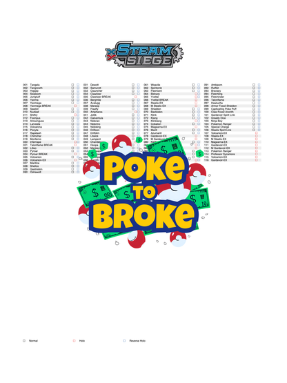 XY: Steam Siege Printable Master and Complete Set Binder Placeholders + Checklist (Digital Download)