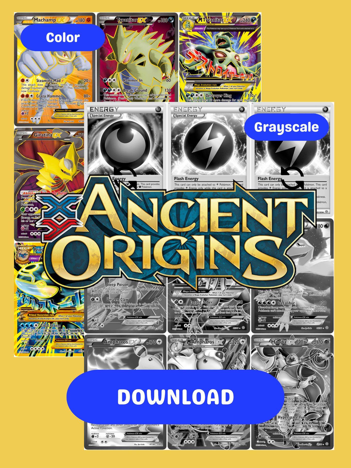 XY: Ancient Origins Printable Master and Complete Set Binder Placeholders + Checklist (Digital Download)