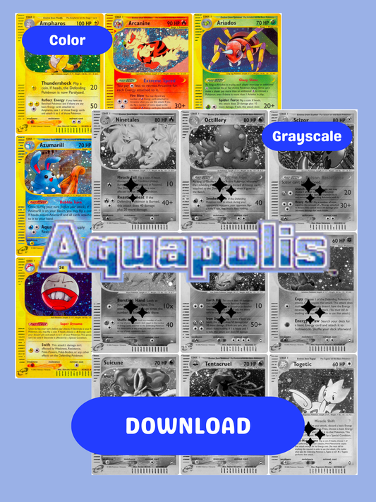 E-Card: Aquapolis Printable Master Set Binder Placeholders + Checklist (Digital Download)