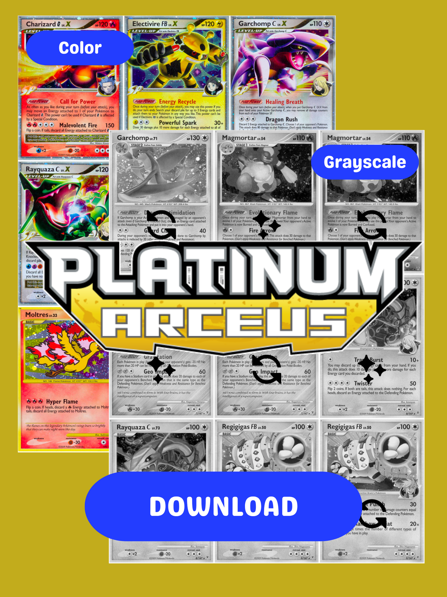 Platinum: Arceus Printable Master Set Binder Placeholders + Checklist (Digital Download)