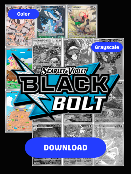 Scarlet & Violet: Black Bolt Printable Master and Complete Set Binder Placeholders + Checklist (Digital Download)